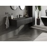 Mexen Rivel 120 cm bathroom cabinet with Vela sink, 1 drawer, grooved, matte black - 91A20-12023-1-BF71-W23M71
