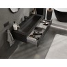 Mexen Rivel 120 cm bathroom cabinet with Vela sink, 1 drawer, grooved, matte black - 91A20-12023-1-BF71-W23M71