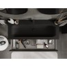 Mexen Rivel 120 cm bathroom cabinet with Vela sink, 1 drawer, grooved, matte black - 91A20-12023-1-BF71-W23M71