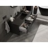 Mexen Rivel 120 cm bathroom cabinet with Otis washbasin, 2 drawers, fluted, matte black - 91A20-12047-2-BFF71-W18M71