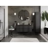 Mexen Rivel bathroom cabinet 120 cm with Vela sink, 2 drawers, grooved, black matte - 91A20-12047-2-BFF71-W23M71