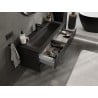 Mexen Rivel bathroom cabinet 120 cm with Vela sink, 2 drawers, grooved, black matte - 91A20-12047-2-BFF71-W23M71