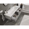 Mexen Rivel 140 cm bathroom cabinet with sink Vela, 1 drawer, grooved, gray matte/white matte - 91A20-14023-1-BF62-W23M01