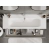Mexen Rivel 140 cm bathroom cabinet with sink Vela, 1 drawer, grooved, gray matte/white matte - 91A20-14023-1-BF62-W23M01