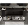 Mexen Rivel bathroom cabinet 140 cm with Vela sink, 1 drawer, grooved, matte black - 91A20-14023-1-BF71-W23M71