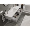 Mexen Rivel 140 cm Bathroom Cabinet with Sink Otis, 1 Drawer, Fluted, Gray Matte/White Matte - 91A20-14023-1-BF62-W18M01