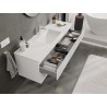 Mexen Rivel 140 cm Bathroom Cabinet with Otis Sink, 2 Drawers, Fluted, White Matte - 91A20-14047-2-BFF01-W18M01