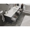 Mexen Rivel bathroom cabinet 140 cm with sink Otis, 2 drawers, fluted, graphite matte/white matte - 91A20-14047-2-BFF66-W18M