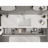 Mexen Rivel 160 cm bathroom cabinet with Otis sink, 1 drawer, fluted, white matt - 91A20-16023-1-BF01-W18M01