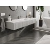 Mexen Rivel 160 cm Bathroom Cabinet with Otis Sink, 1 Drawer, Fluted, Grey Matte/White Matte - 91A20-16023-1-BF62-W18M01