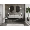 Mexen Rivel 160 cm Bathroom Cabinet with Otis Sink, 1 Drawer, Fluted, Grey Matte/White Matte - 91A20-16023-1-BF62-W18M01