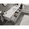 Mexen Rivel 160 cm Bathroom Cabinet with Otis Sink, 1 Drawer, Fluted, Grey Matte/White Matte - 91A20-16023-1-BF62-W18M01