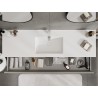 Mexen Rivel 160 cm Bathroom Cabinet with Otis Sink, 1 Drawer, Fluted, Grey Matte/White Matte - 91A20-16023-1-BF62-W18M01