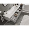 Mexen Rivel bathroom cabinet 140 cm with Vela sink, 1 drawer, grooved, gray matte/white matte - 91A20-16023-1-BF62-W23M01