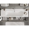 Mexen Rivel bathroom cabinet 140 cm with Vela sink, 1 drawer, grooved, gray matte/white matte - 91A20-16023-1-BF62-W23M01