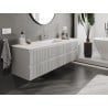 Mexen Rivel bathroom cabinet 160 cm with washbasin Otis, 2 drawers, fluted, gray matte/white matte - 91A20-16047-2-BFF62-W18M0