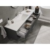 Mexen Rivel bathroom cabinet 160 cm with sink Otis, 2 drawers, fluted, graphite matte/white matte - 91A20-16047-2-BFF66-W18M