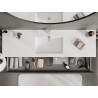 Mexen Rivel bathroom cabinet 160 cm with sink Otis, 2 drawers, fluted, graphite matte/white matte - 91A20-16047-2-BFF66-W18M