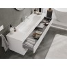 Mexen Rivel bathroom cabinet 160 cm with Vela washbasin, 2 drawers, fluted, white matt - 91A20-16047-2-BFF01-W23M01