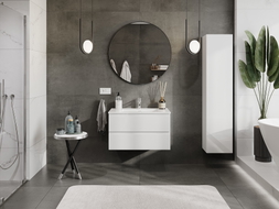 Mexen Orio 80 cm bathroom cabinet with sink Otis, 2 drawers, white gloss - 91A10-08047-2-BFF00-W18M00