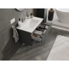 Mexen Orio 80 cm bathroom cabinet with Otis sink, 2 drawers, matte graphite/white matte - 91A10-08047-2-BFF66-W18M01