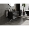 Mexen Orio 80 cm bathroom cabinet with Otis sink, 2 drawers, black gloss/black matte - 91A10-08047-2-BFF70-W18M71