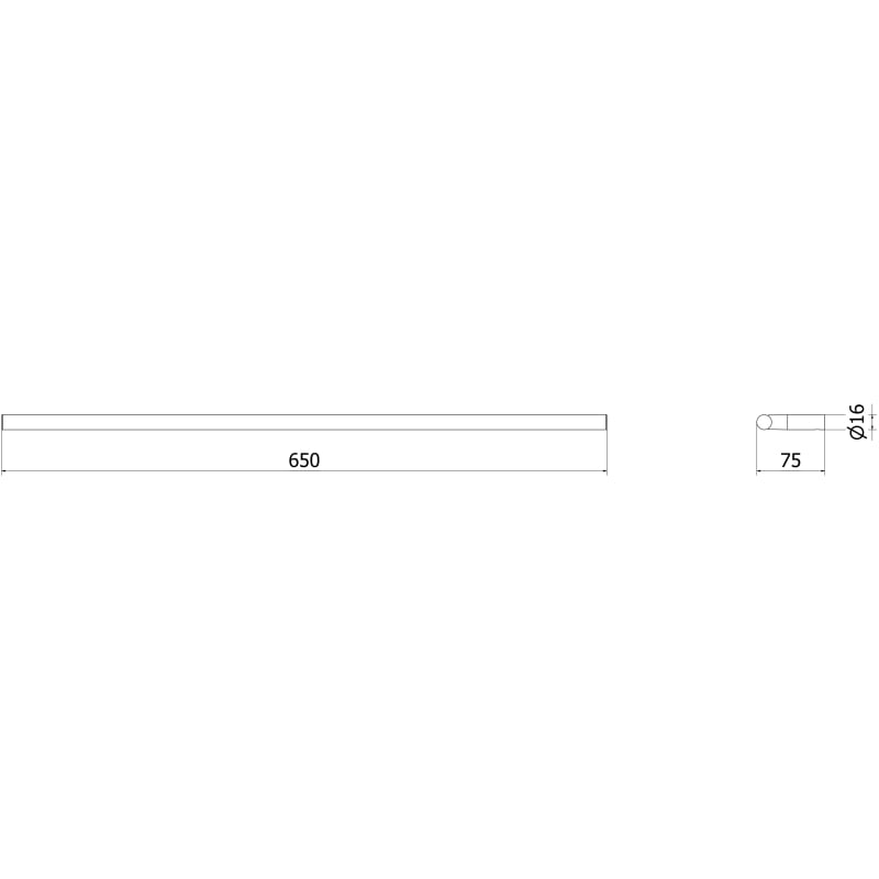 Mexen Loop towel rack, black chrome - 70A71046-73