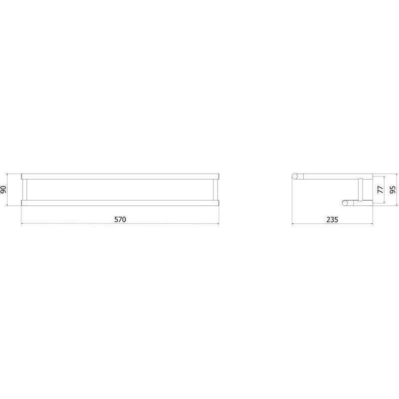 Mexen Loop towel rack, black - 70A71081-70