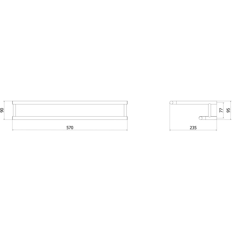 Mexen Loop towel rack, black chrome - 70A71081-73