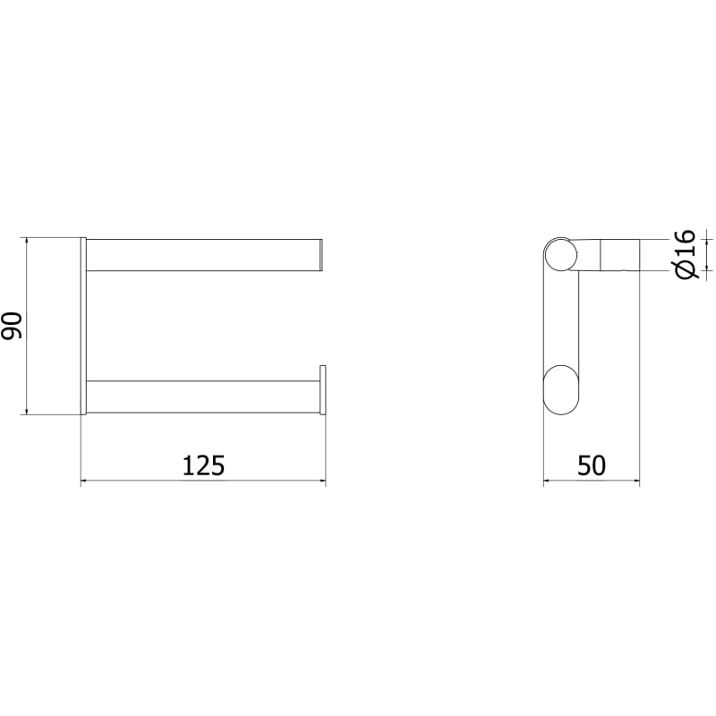 Mexen Loop toilet paper holder, black - 70A71023-70