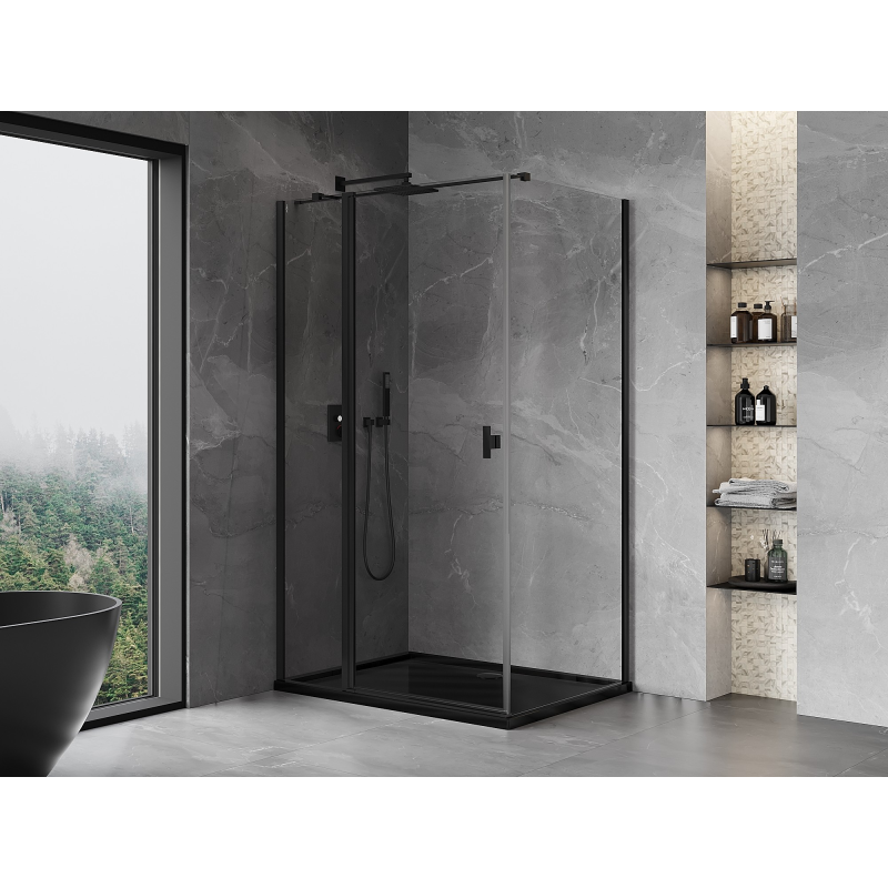 Mexen Mist T shower enclosure hinged 115 x 100 cm, transparent, black - 8A4T-115-100-70-00