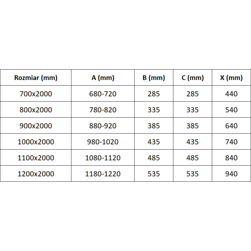 Mexen Exo Double Hinged Shower Door 90 cm, Transparent, Gold - 8182-090-000-50-00