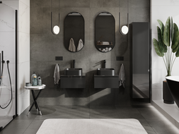 Mexen Orio bathroom cabinet under sink 50 cm, 1 drawer, black gloss - 91A10-05023-1-BF70