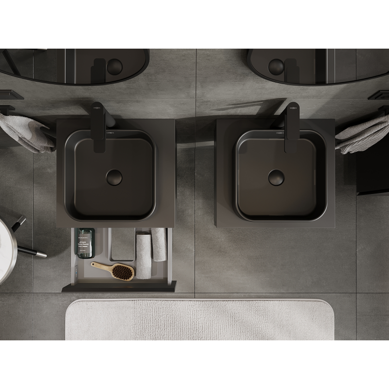 Mexen Orio bathroom cabinet for under the sink 50 cm, 1 drawer, black matt - 91A10-05023-1-BF71