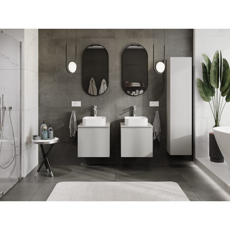 Mexen Orio bathroom cabinet for washbasin 50 cm, 1 drawer, matte grey - 91A10-05047-1-BF62