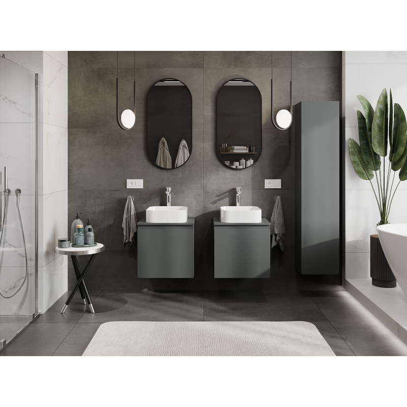 Mexen Orio 50 cm Bathroom Cabinet, 1 Drawer, Matte Graphite - 91A10-05047-1-BF66