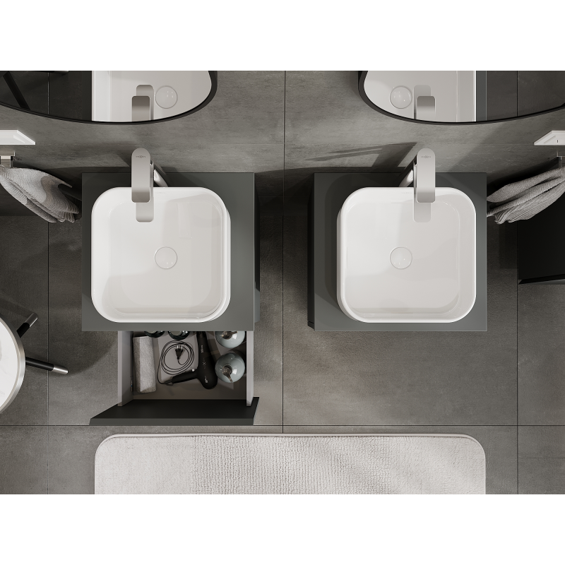 Mexen Orio 50 cm Bathroom Cabinet, 1 Drawer, Matte Graphite - 91A10-05047-1-BF66