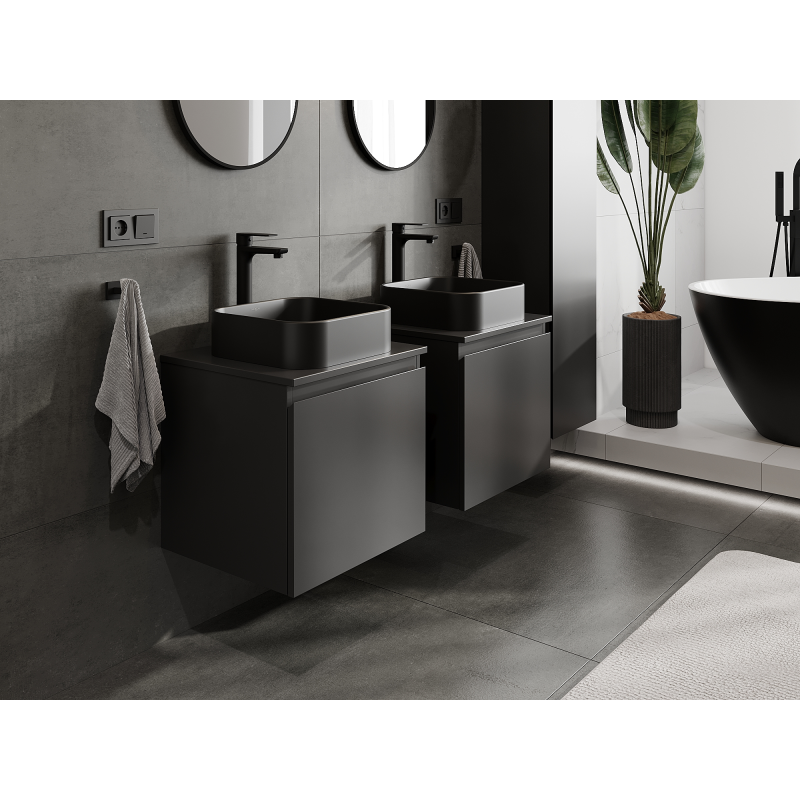 Mexen Orio bathroom cabinet under-sink 50 cm, 1 drawer, black matte - 91A10-05047-1-BF71