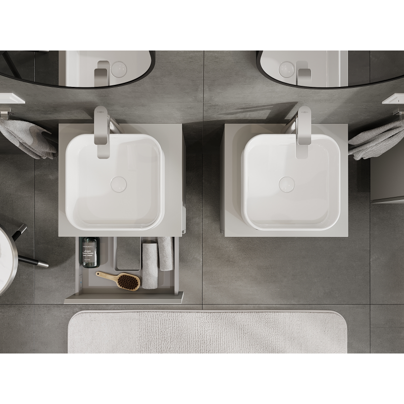 Mexen Orio bathroom cabinet under-washbasin 50 cm, 2 drawers, matte grey - 91A10-05047-2-BFF62