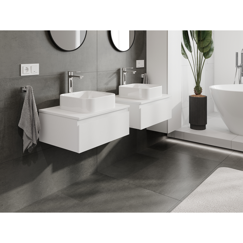 Mexen Orio bathroom cabinet for washbasin 60 cm, 1 drawer, white matte - 91A10-06023-1-BF01