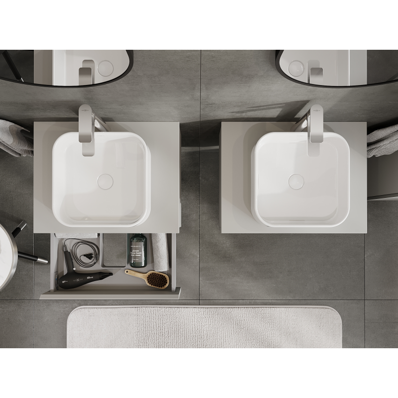 Mexen Orio bathroom cabinet for washbasin 60 cm, 1 drawer, grey matte - 91A10-06023-1-BF62