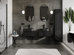 Mexen Orio bathroom cabinet under sink 60 cm, 1 drawer, black gloss - 91A10-06023-1-BF70