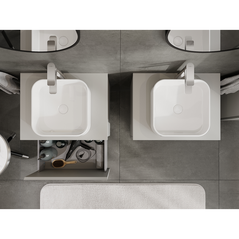 Mexen Orio bathroom cabinet for washbasin 60 cm, 1 drawer, grey matte - 91A10-06047-1-BF62