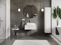 Mexen Orio bathroom cabinet under-sink 70 cm, 1 drawer, white gloss - 91A10-07023-1-BF00