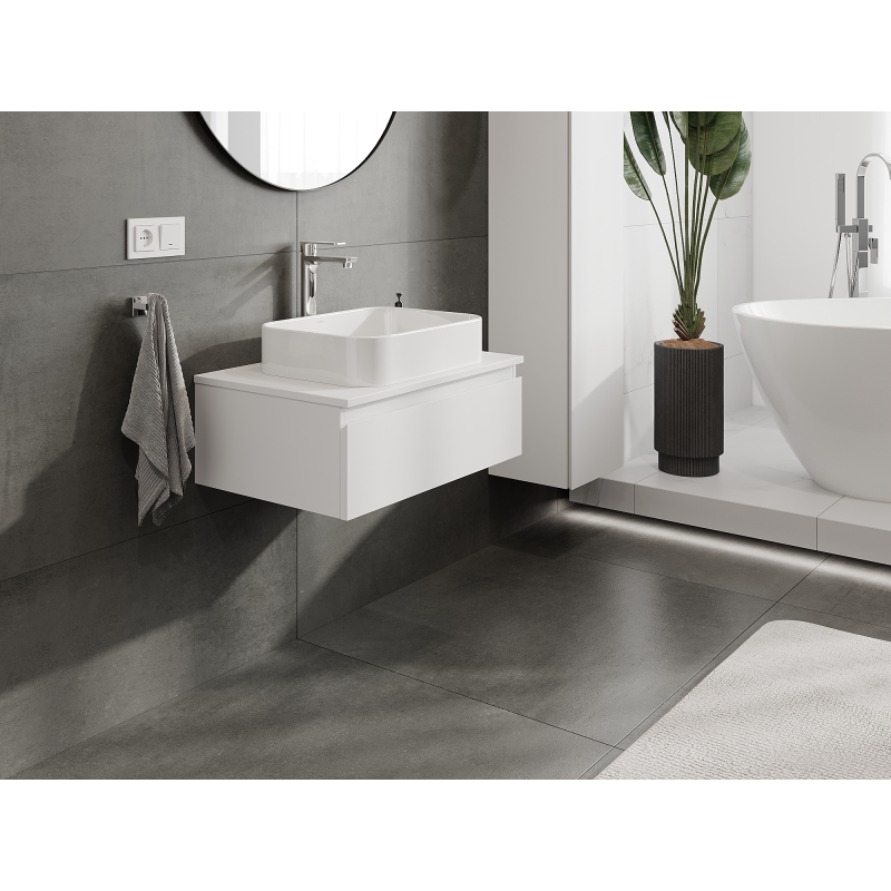 Mexen Orio 70 cm Bathroom Cabinet, 1 Drawer, Matte White - 91A10-07023-1-BF01