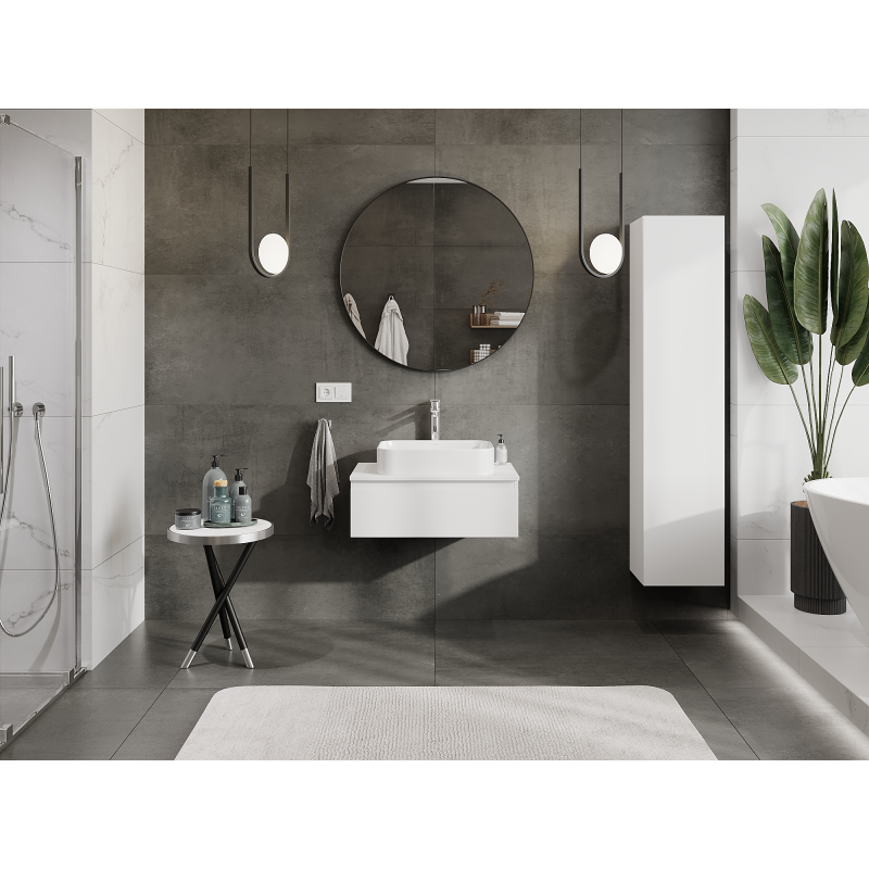 Mexen Orio 70 cm Bathroom Cabinet, 1 Drawer, Matte White - 91A10-07023-1-BF01