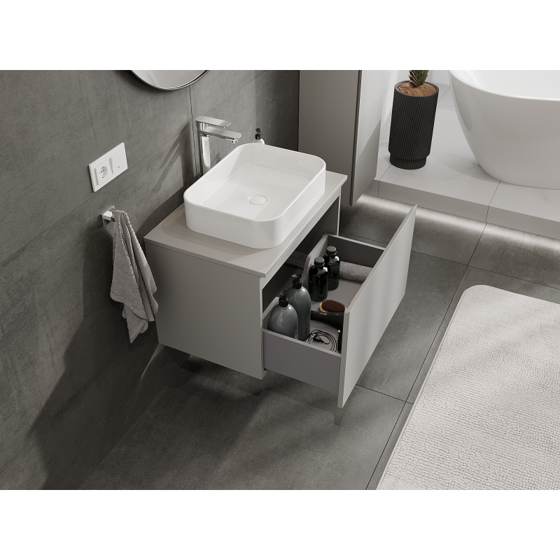 Mexen Orio bathroom cabinet for under sink 70 cm, 1 drawer, grey matt - 91A10-07047-1-BF62