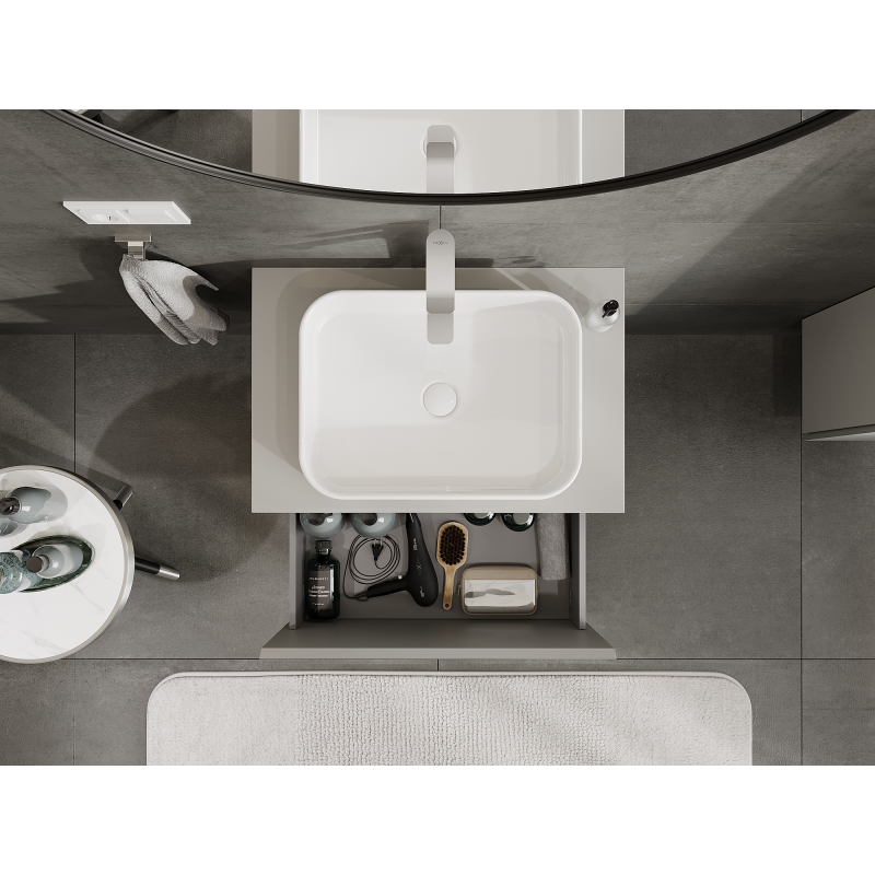 Mexen Orio bathroom cabinet for under sink 70 cm, 1 drawer, grey matt - 91A10-07047-1-BF62