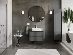 Mexen Orio bathroom cabinet under sink 70 cm, 2 drawers, matte graphite - 91A10-07047-2-BFF66