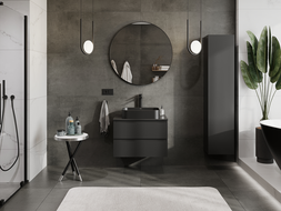 Mexen Orio bathroom cabinet for washbasin 70 cm, 2 drawers, matte black - 91A10-07047-2-BFF71
